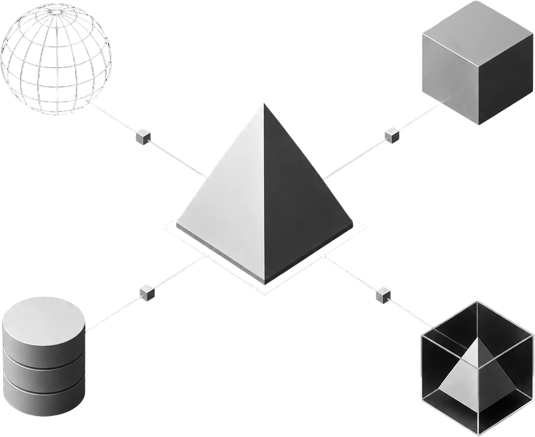 Agentic workflow visualization representing automated decision flows